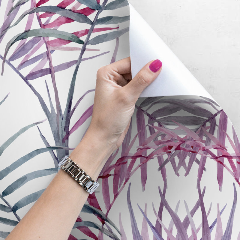 Brianah Matte Wallpaper Roll, Purple/Grey/White, 250 x 250cm