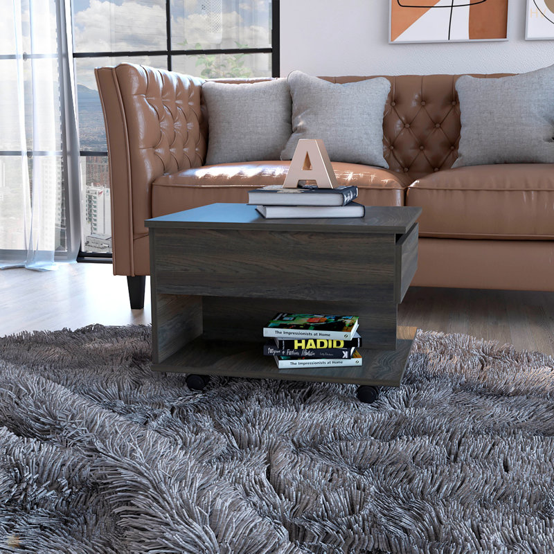 Table basse à plateau relevable Portland, Brun