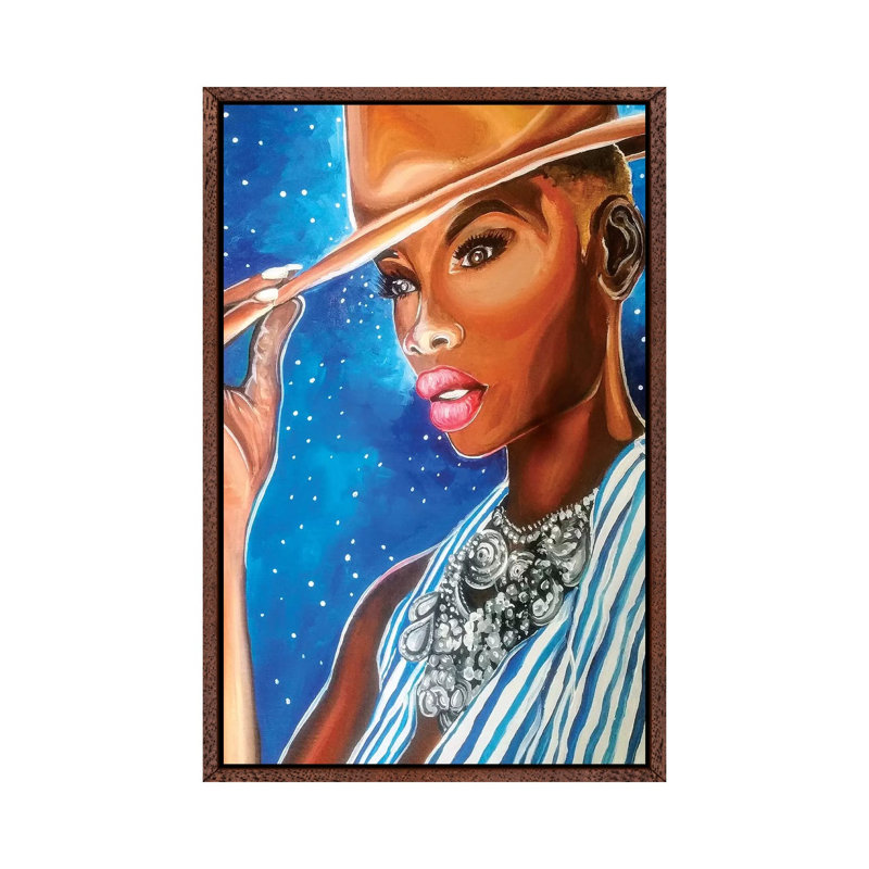 Fashionista - Painting on Canvas, 66.04cm H x 45.72cm W x 3.81cm D, Classic Brown Wood Framed