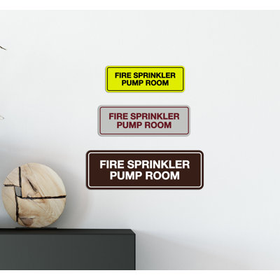 Standard Fire Sprinkler Pump Room Sign