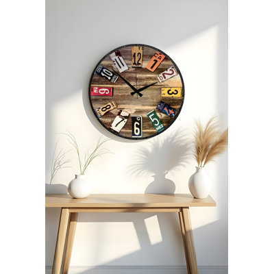 Horloge 19,7 po x 19,7 po Elegant 100% panneau de fibres à densité moyenne, épaisseur: 0,2 pouce | Parfait pour la décoration de la maison ou du bureau, le design élégant ajoute une touche moderne à n'importe quelle pièce