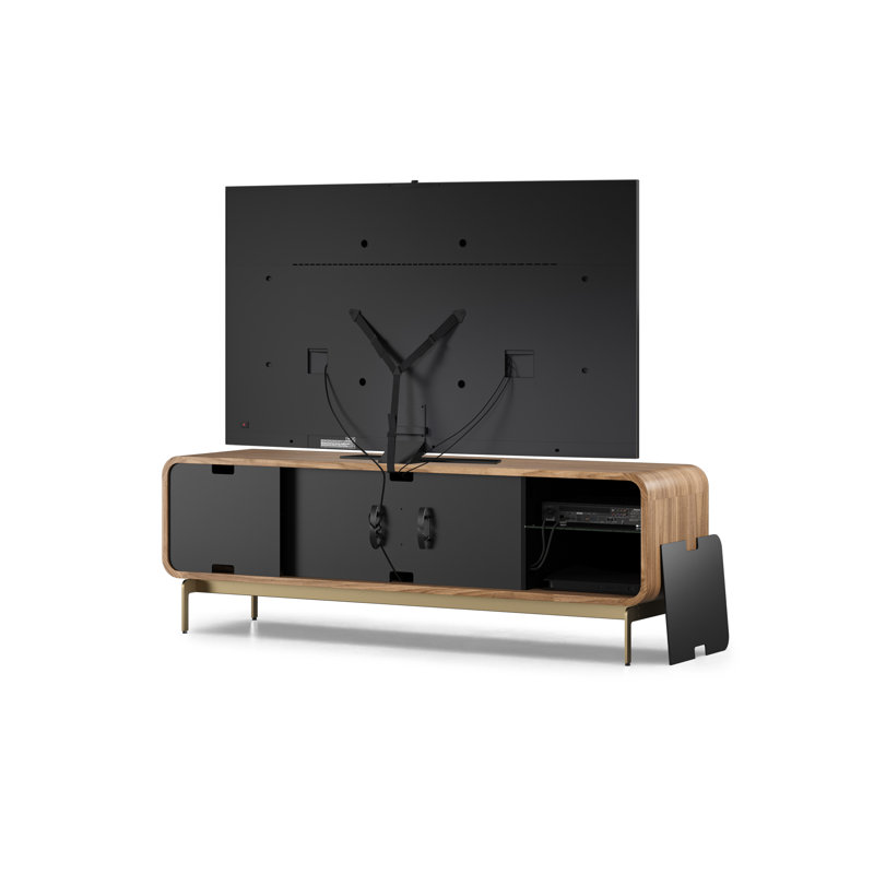 Solid Wood and Glass TV Stand