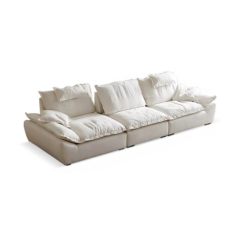 Canapé modulaire blanc en polyester, H 36,22 po x l 110,24 po x P 47,24 po, 4