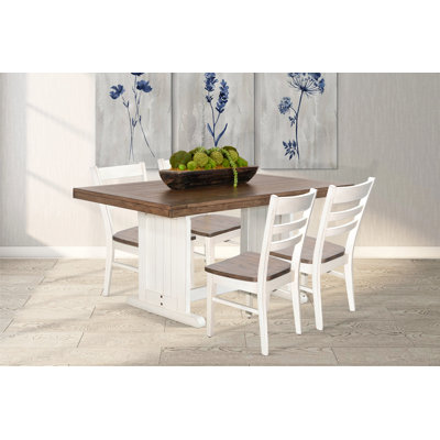 4 - Person Mahogany Solid Wood Solid Wood Top Trestle Dining Set