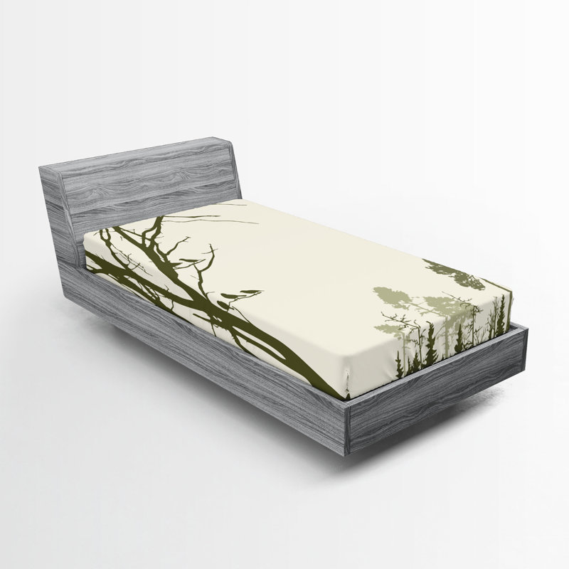 Ensemble de 2 draps-housse Ambesonne Landscape, Drap-housse de taille simple