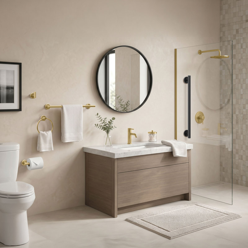 Porte-papier hygiénique mural Latitude II | Porte-papier hygiénique double à ressorts, Laiton brossé