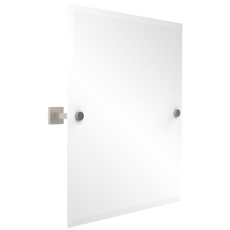 Haranu Wall Mirror with Shelves, Satin Nickel