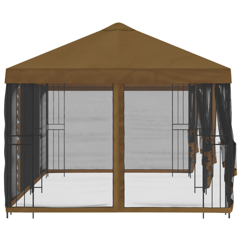 Vidaxl Gazebo Polyester And Steel, Taupe