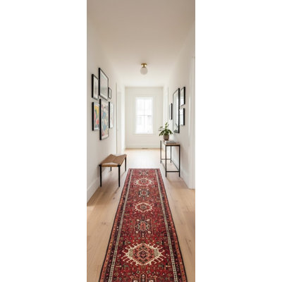 One-of-a-Kind Red Tribal 3X10'5 Oriental Runner Rug