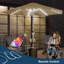 Parasol d'extérieur robuste avec lumières, résistance au vent supérieure, protection contre les rayons UV et conception imperméable
