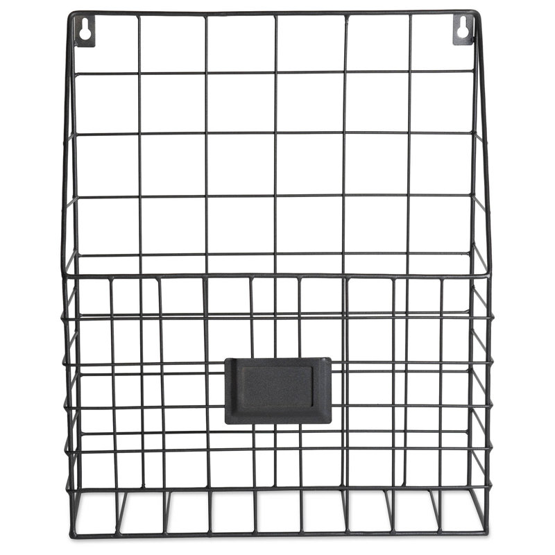 Dockery Farmhouse Wall Storage Basket, Noir