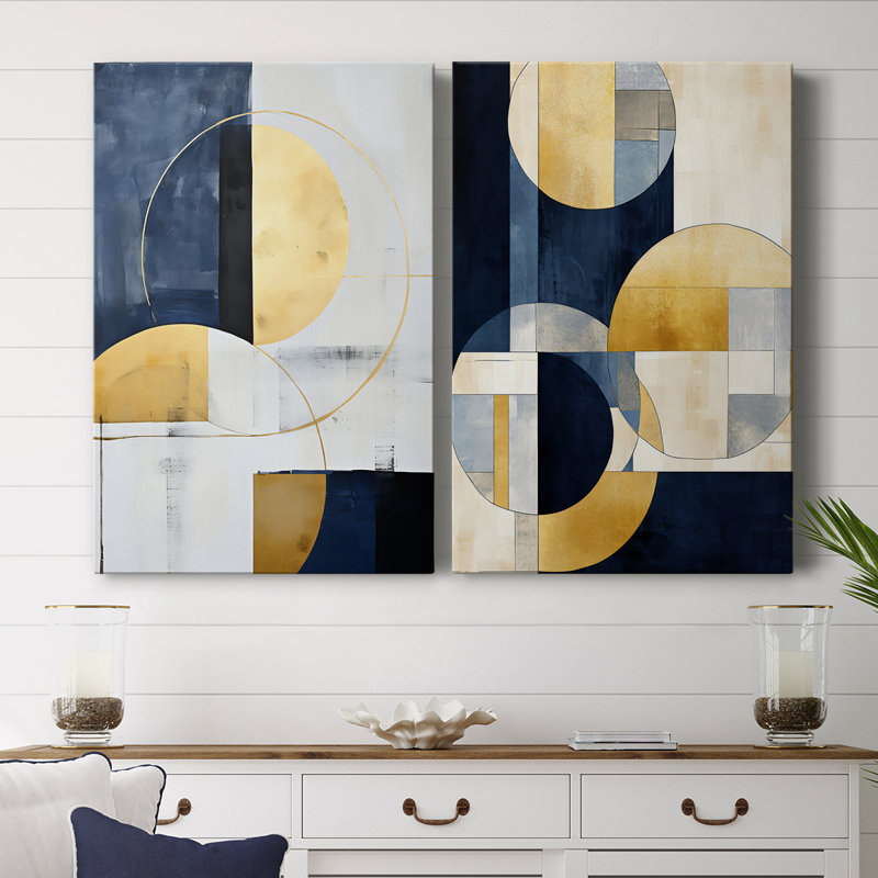 ABSTRACT Series DLV III - Toile tendue avec châssis de qualité supérieure - Prêt à être accroché, H 36 po x l 48 po