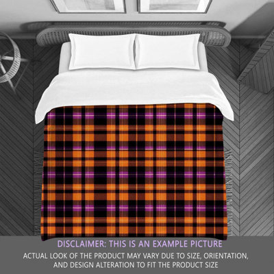 Édredon tartan à carreaux doré