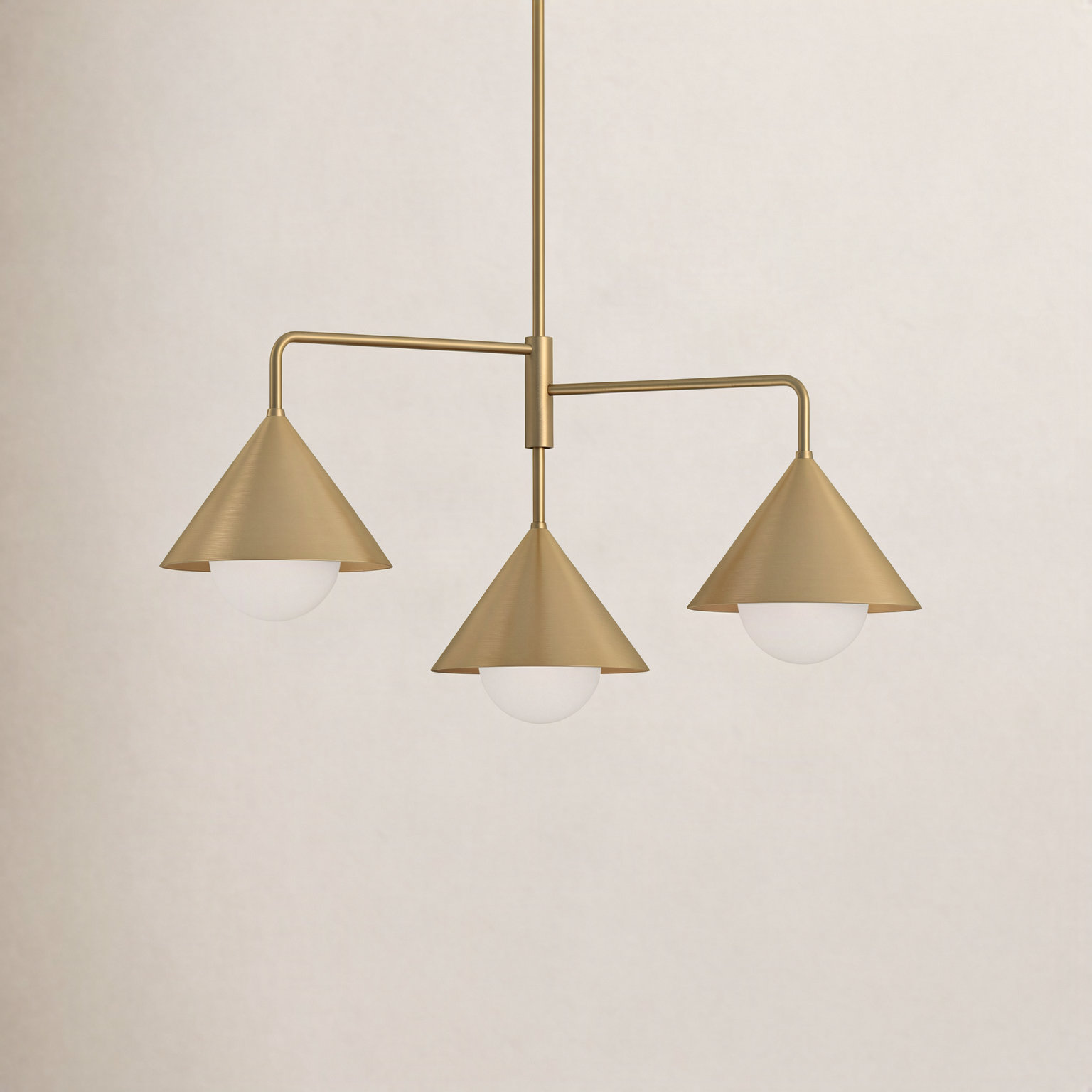 Ireland 3 - Light Geometric Chandelier, Brushed Gold