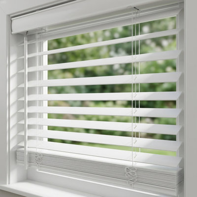 Store sans fil en bois massif de 2 po pour fenêtres d'intérieur, l 20 po x H 48 po, stores vénitiens en bois occultant, stores horizontaux pour l'intérieur de la maison, du bureau, du salon, de la chambre à coucher et de la cuisine