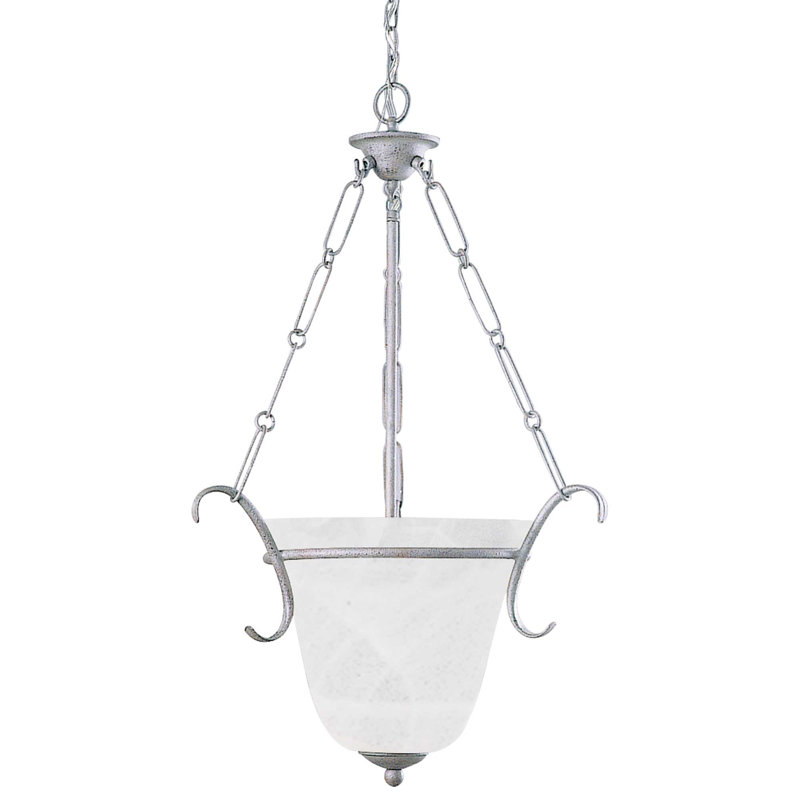 Luminaire suspendu d'intérieur 4 lumières avec bol en verre albâtre blanc Paycen