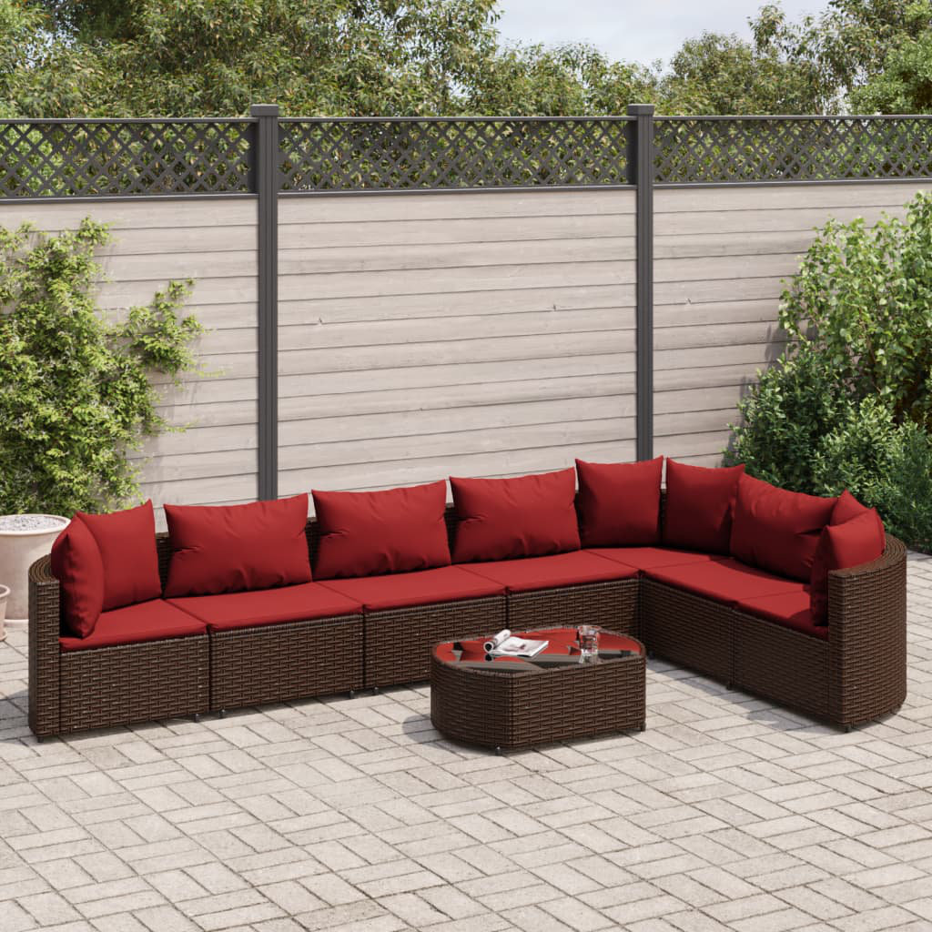 Vidaxl 8-Tlg. Garten-Sofagarnitur Mit Kissen Schwarz Poly Rattan