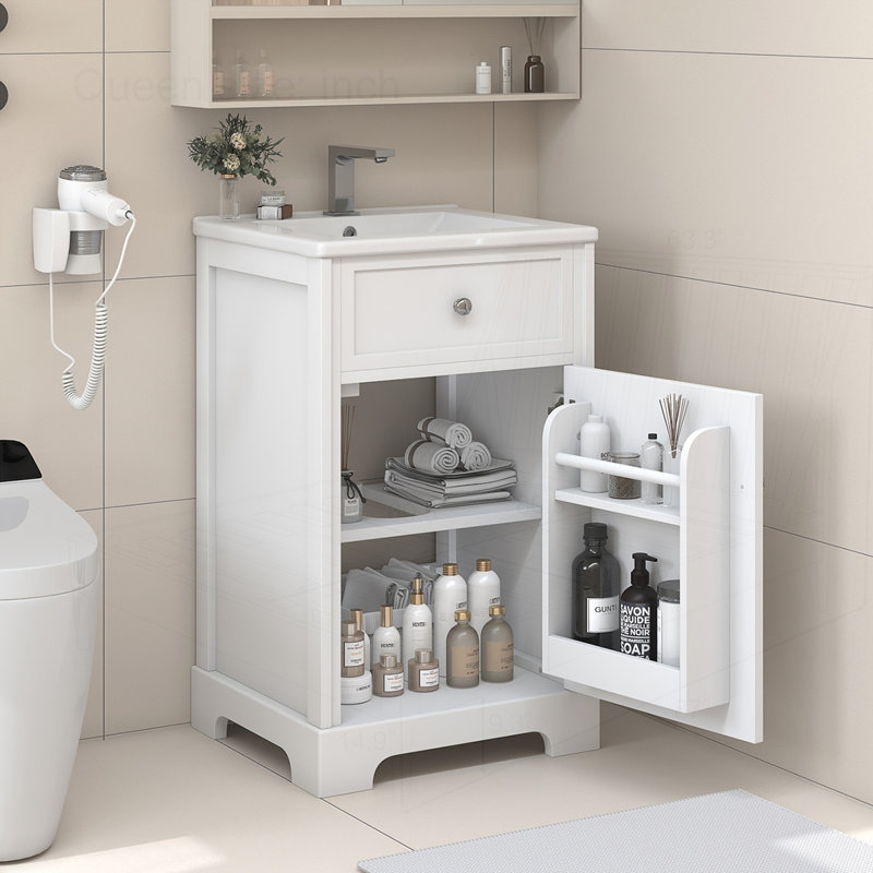 Meuble-lavabo de 20 po avec lavabo, Blanc