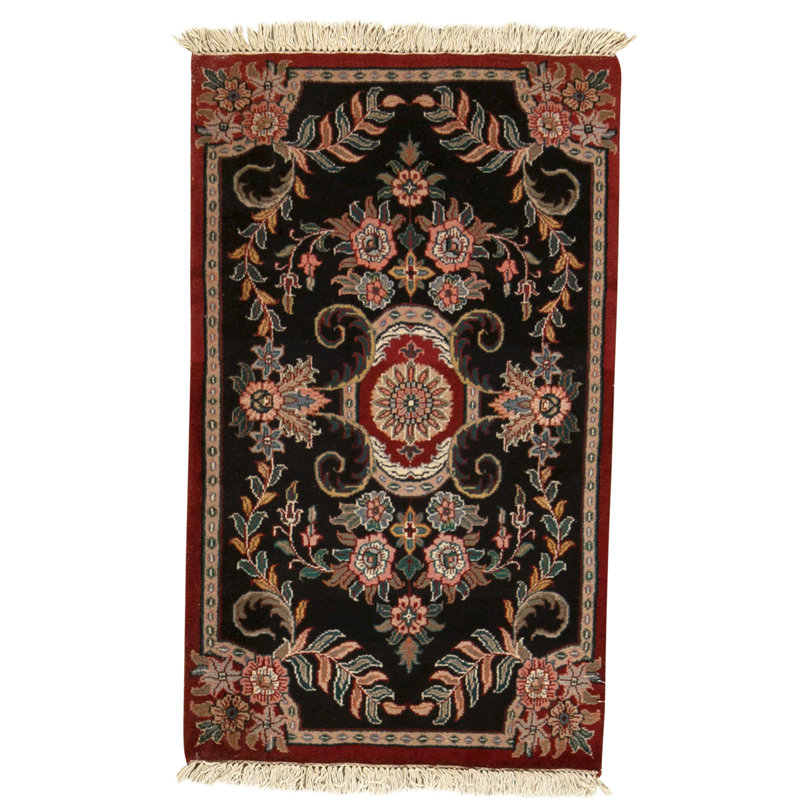 Hand Knotted Wool Area Rug in Multi