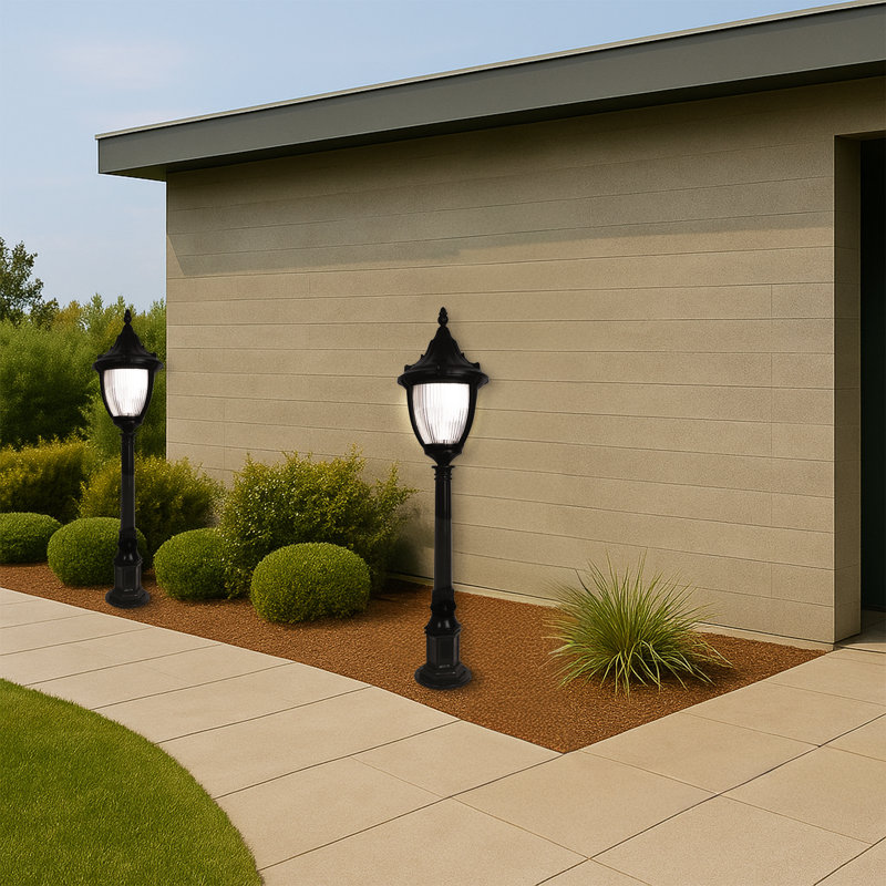 41'' Tall Outdoor Floor Lamp, Black