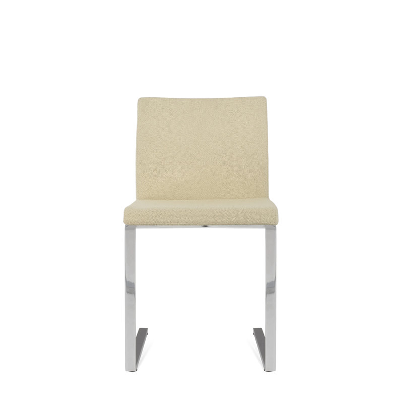 Aria Flat Side Chair, Beige Boucle