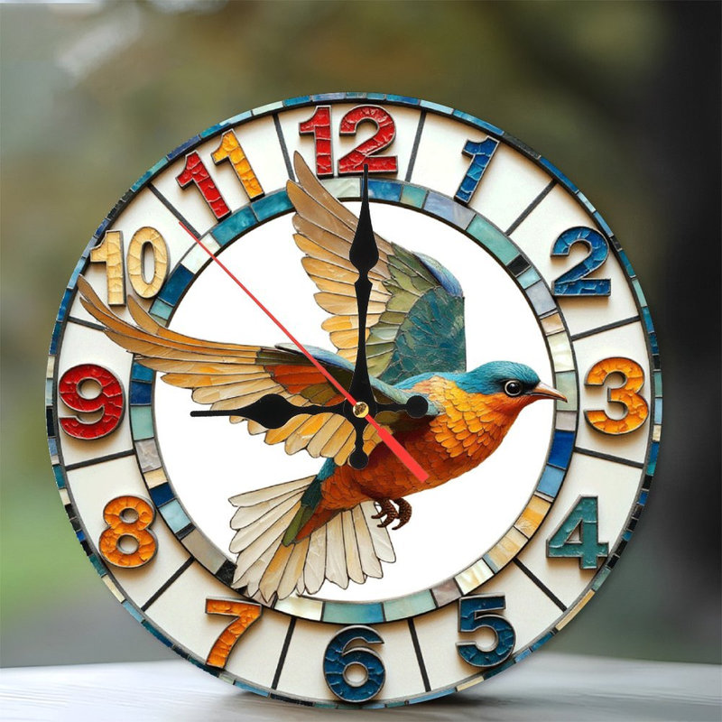 Horloge murale oiseau coloré pour la maison