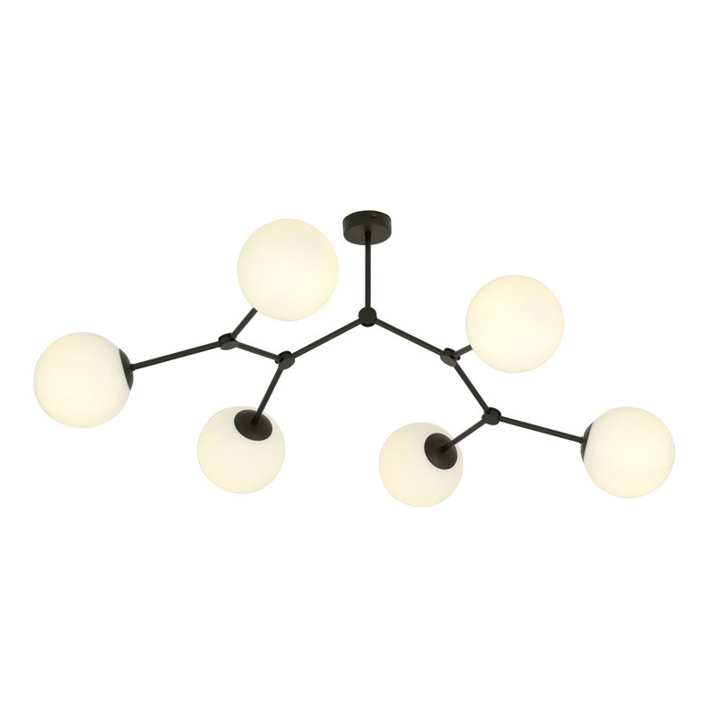6-Light Sputnik Chandelier, White