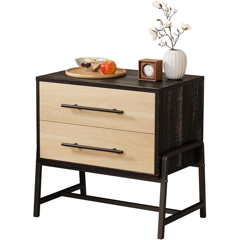 48 cm W Bedside Table, White