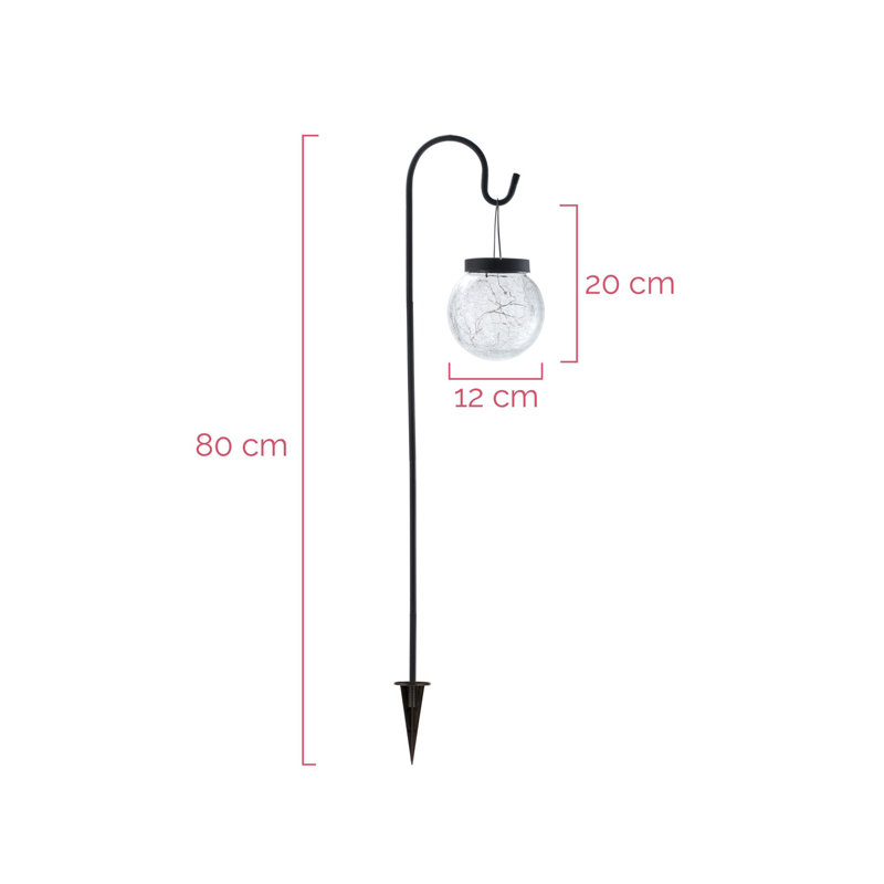 Normani Black Solar Powered Integrated LED Metal Pathway Light