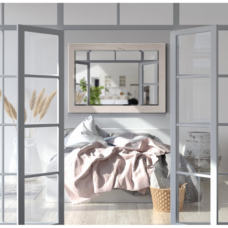 Migel Mirror, Distressed White, 42" x 30"