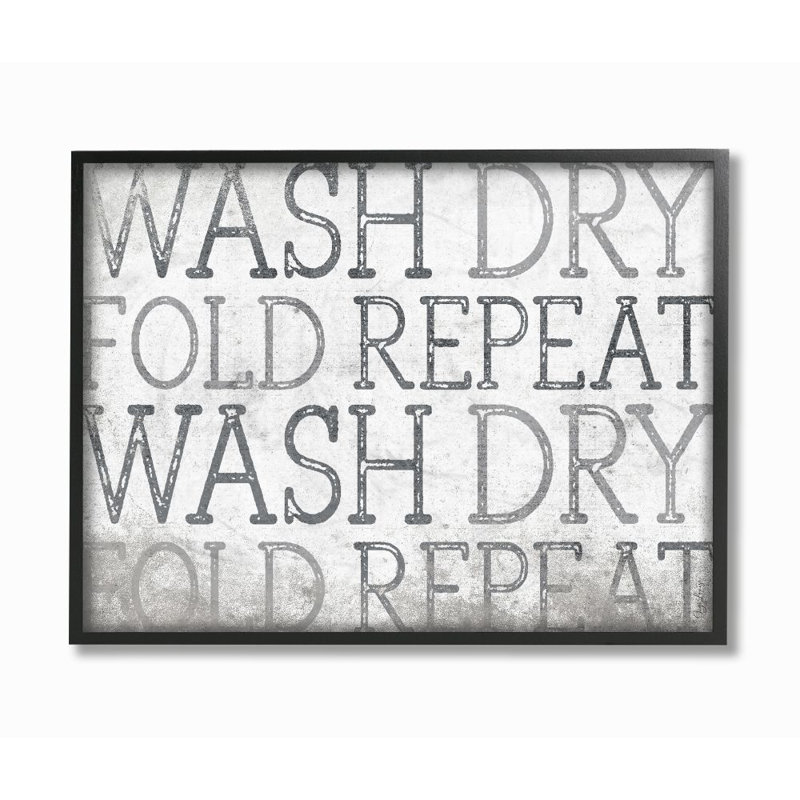 «Wash Dry» par Gigi Louise - reproduction d'art texturée, H 16 po x l 20 po x P 1,5 po, Giclée encadrée noir minuit