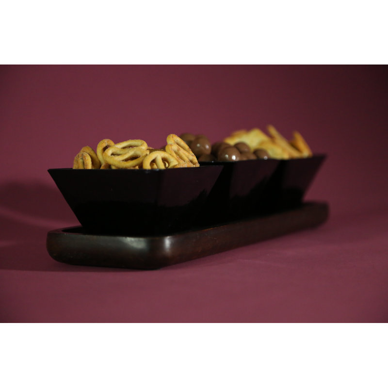 Canora Grey Houghton Condiment Server, Black/Gold