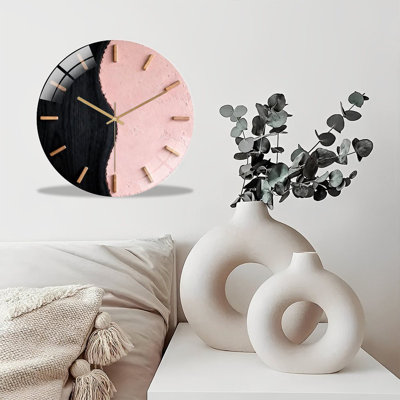Horloge murale 12 po ronde en verre trempé avec mouvement à quartz silencieux