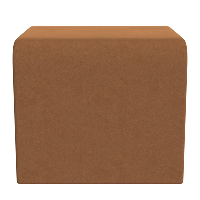 Rust Velvet Arch Ottoman with Cushioned Top
