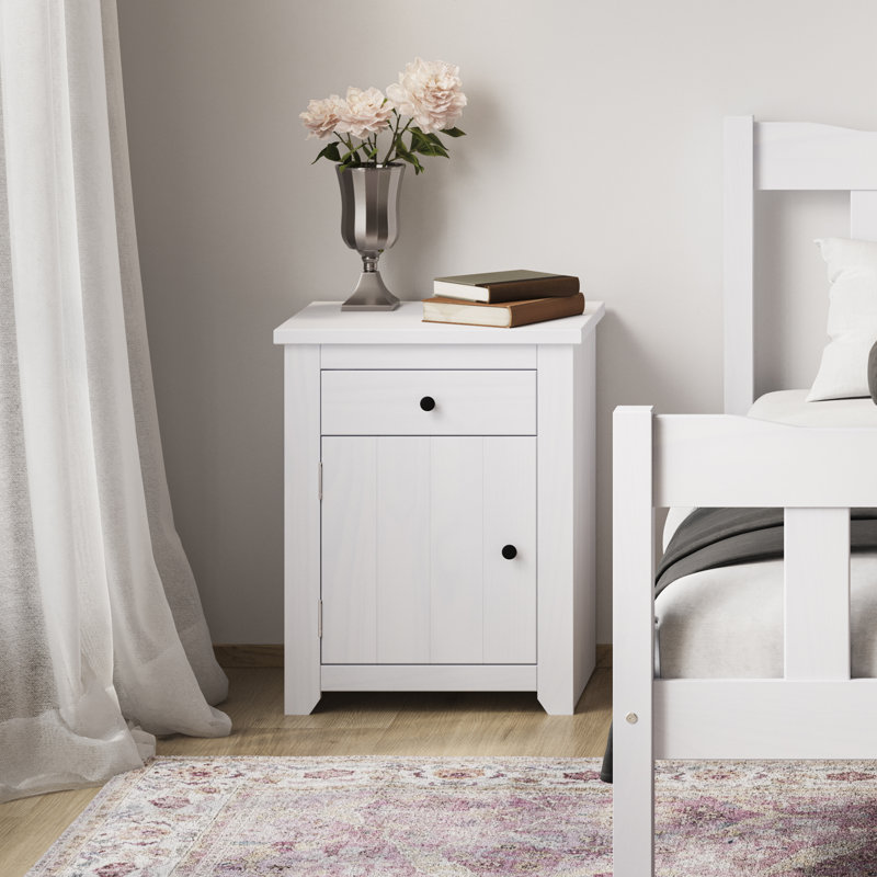 HAVANA PINE BEDSIDE CABINET, White