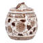 Bougie parfumée pivoine moderne avec couvercle pour décor de chambre à coucher - Décoration florale en céramique pour le salon, la bibliothèque ou la table basse - 5 po-124636322