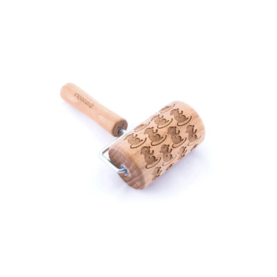 Stodola Beech Wood Embossed Rolling Pin