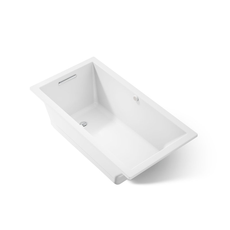 Underscore 60" X 32" Heated Bubblemassage Air Bath With Bask, Reversible Drain, White