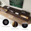 Meuble télé 78,74 de style Mid-Century moderne en bois massif brun foncé entièrement assemblé