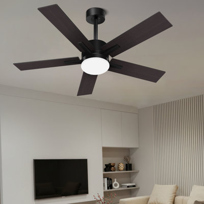 Cirina 52" 5 - Blade Modern Industrial Ceiling Fan with LED Lights and Remote Control
