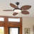 48" Tropical Brown Leaf 5 blades Ceiling Fan With Led Lights and Remote-1220273923
