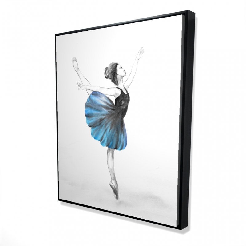 Small Blue Ballerina Print On Canvas