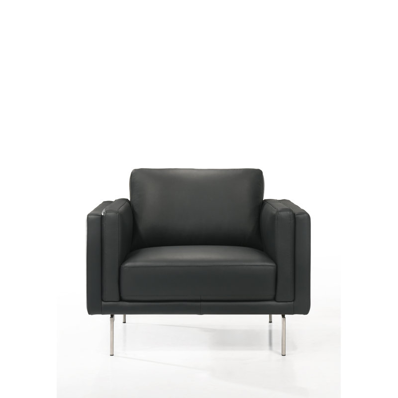 Chaise London, Noir, Acier inoxydable brossé