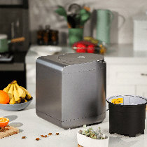 Polder Indoor Portable Lightweight Pop Out Kitchen Composter with Stand,  Gray