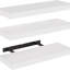 Lot de 3 étagères murales flottantes rustiques en bois, fixation murale invisible, étagères de rangement de style ferme pour la cuisine, la salle de bain et la chambre, blanches-136686686