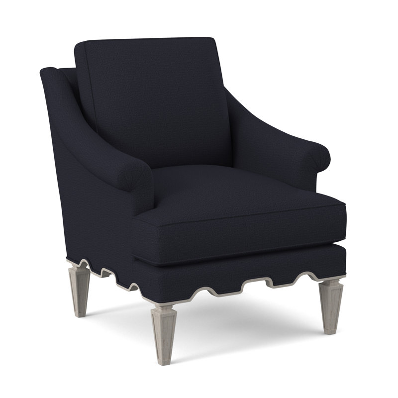 Palm Upholstered Armchair, Bisque, Venice Navy 100% Polyester