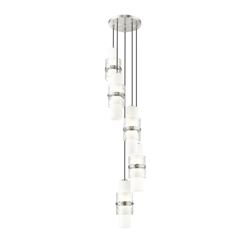 Lustre en grappe à 5 lumières Bryelle, Nickel brossé