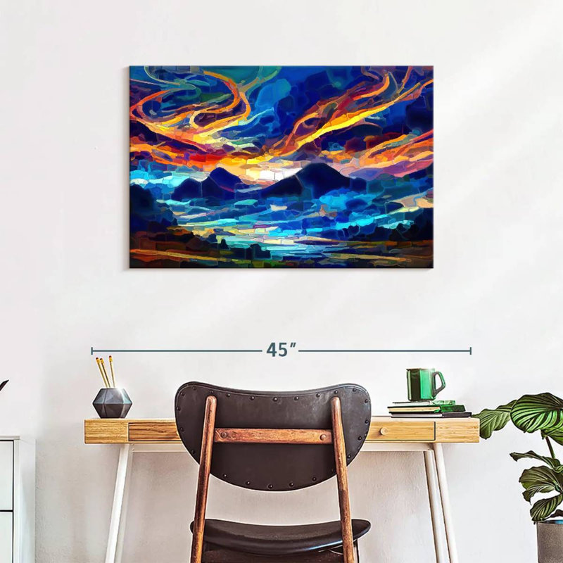 " Abstract Sunset Sky " by Lia's World, 24" H x 36" W x 1.25" D