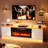 70" Fireplace TV Stand, Dual Led Lights Entertainment Center & Media Console, Fits TVs up to 90", w/Outlet, 36" Electric Fireplace, TV Stand for Living Room-893149914