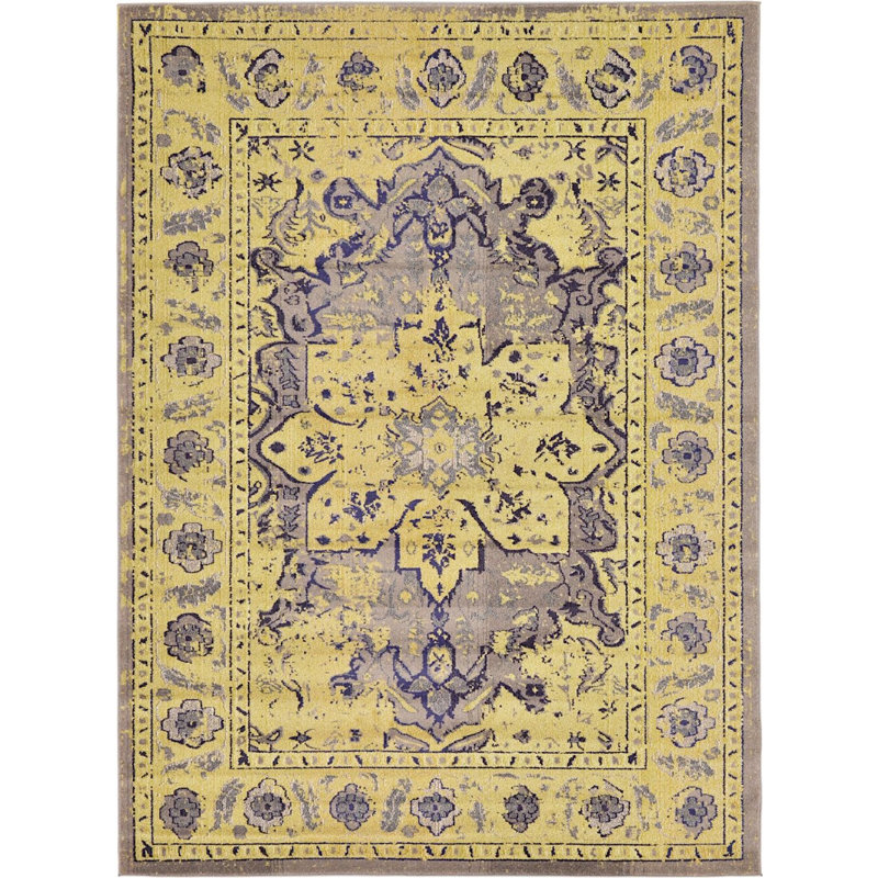 Tapis à motif oriental gris Dauphine, Rectangle 10 pi 6 po x 16 pi 5 po